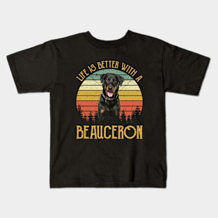 Vintage Life Is Better With A Beauceron Kids T-Shirt